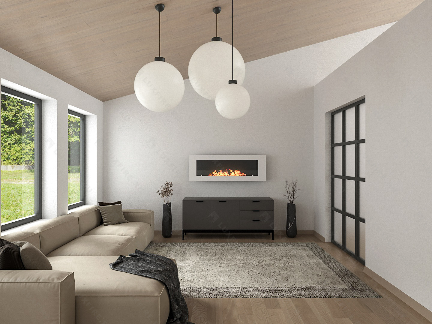 Настенный биокамин Lux Fire "Монро 3 Н" XS люкс со стемалитом