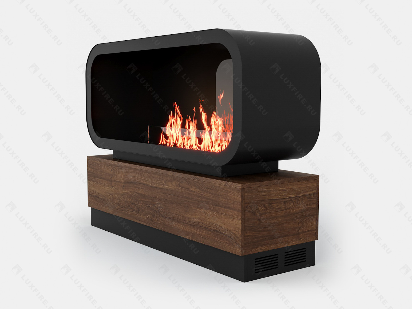 Тумба глухая Империал-1200 с автоматическим биокамином Lux Fire Genius-I 800