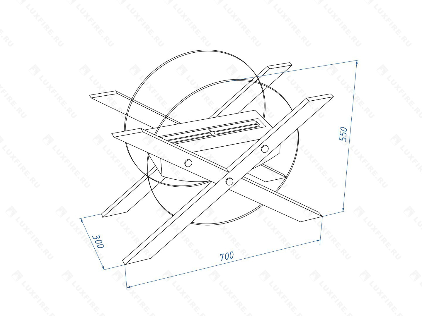 Напольный биокамин Lux Fire "Робинзон"