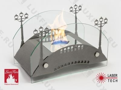 Настольный биокамин Lux Fire "Пушкинский мост" М (серебро)