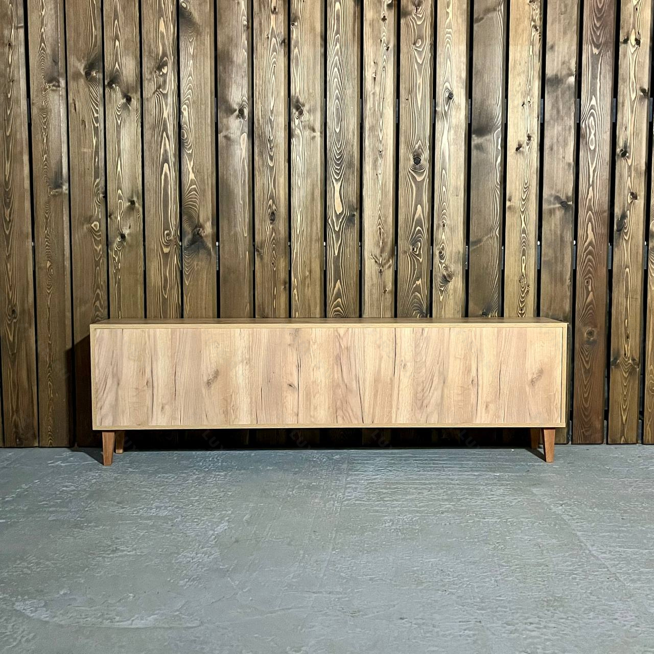 Тумба ТВ Lux Fire "Волга" напольная 1800, дуб вотан, с биокамином 600