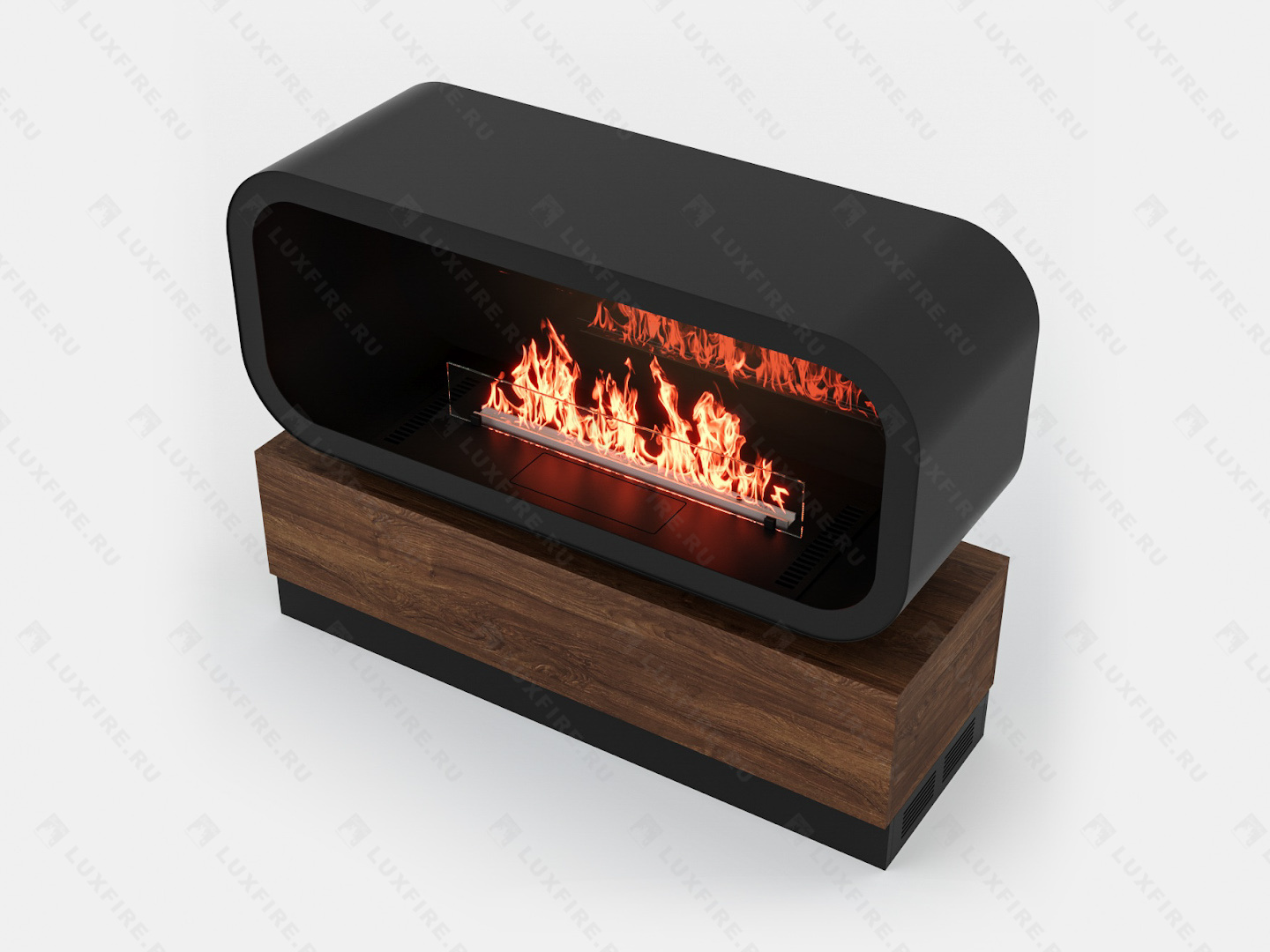 Тумба глухая Империал-1200 с автоматическим биокамином Lux Fire Genius-I 800