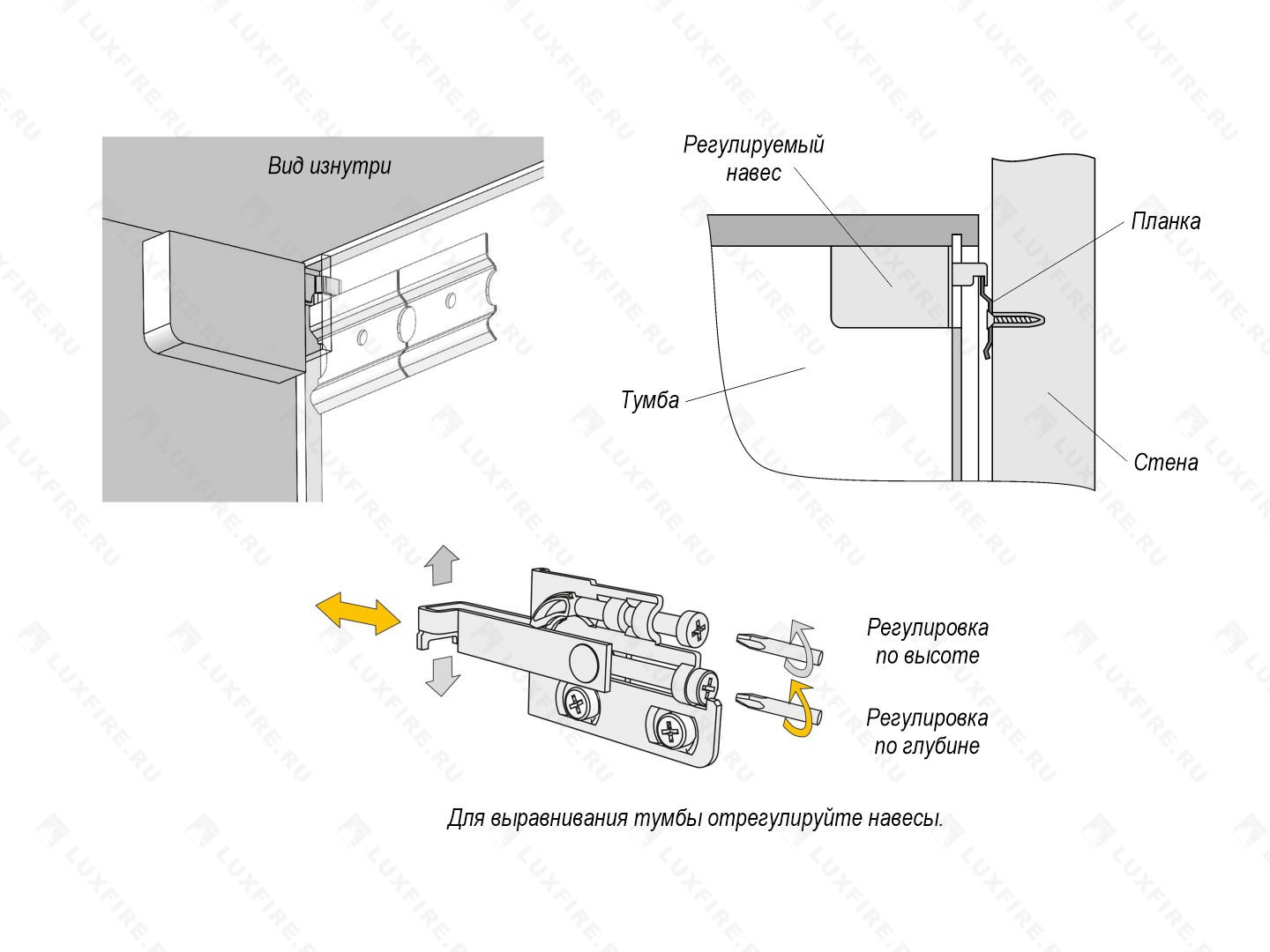 Тумба ТВ Lux Fire "Нева" настенная 1700 матовая, дуб вотан с биокамином 900