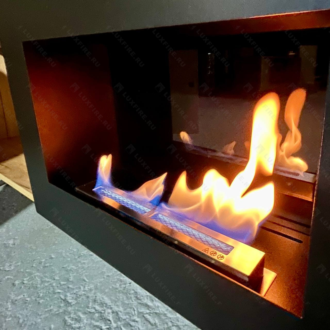 Тумба ТВ Lux Fire "Волга" напольная 1800, дуб вотан, с биокамином 600