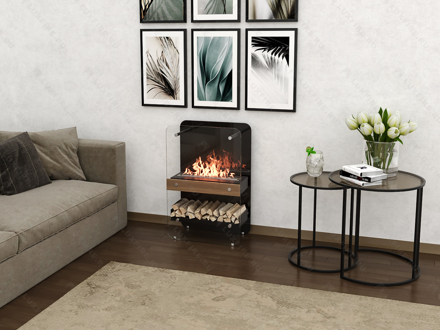 Напольный биокамин Lux Fire "Пятница W"