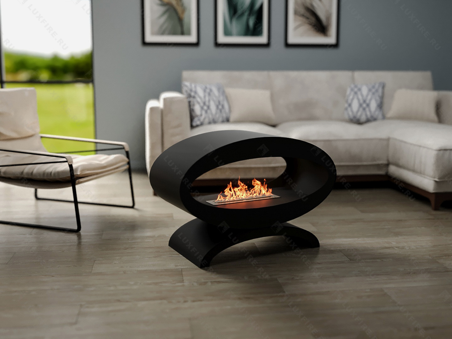 Напольный биокамин Lux Fire "Эклипс" 900