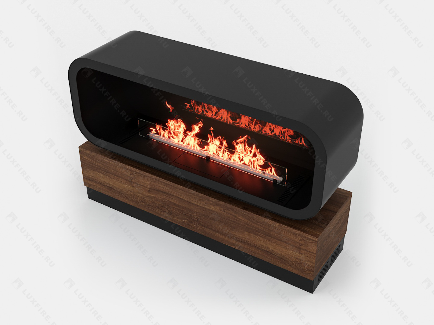 Тумба глухая Империал-1400 с автоматическим биокамином Lux Fire Genius-I 1000