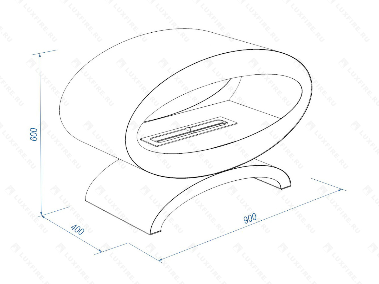 Напольный биокамин Lux Fire "Эклипс" 900