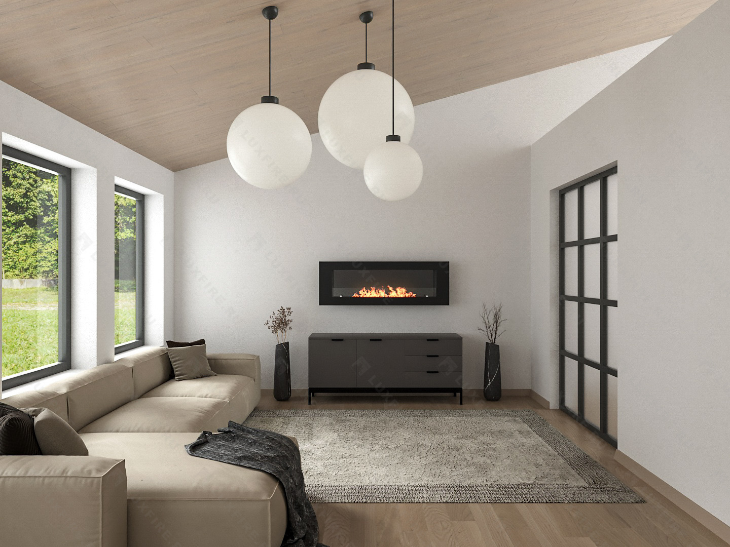 Настенный биокамин Lux Fire "Кент 3 Н" XS люкс со стемалитом