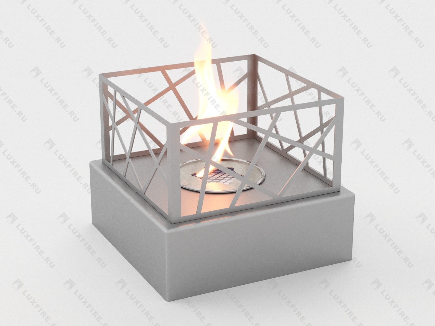 Настольный биокамин Lux Fire "Пикник" S (серебро)