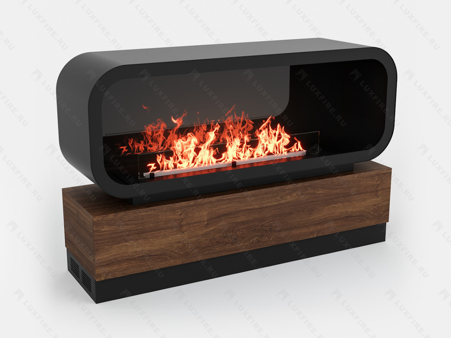 Тумба глухая Империал-1400 с автоматическим биокамином Lux Fire Genius-I 1000