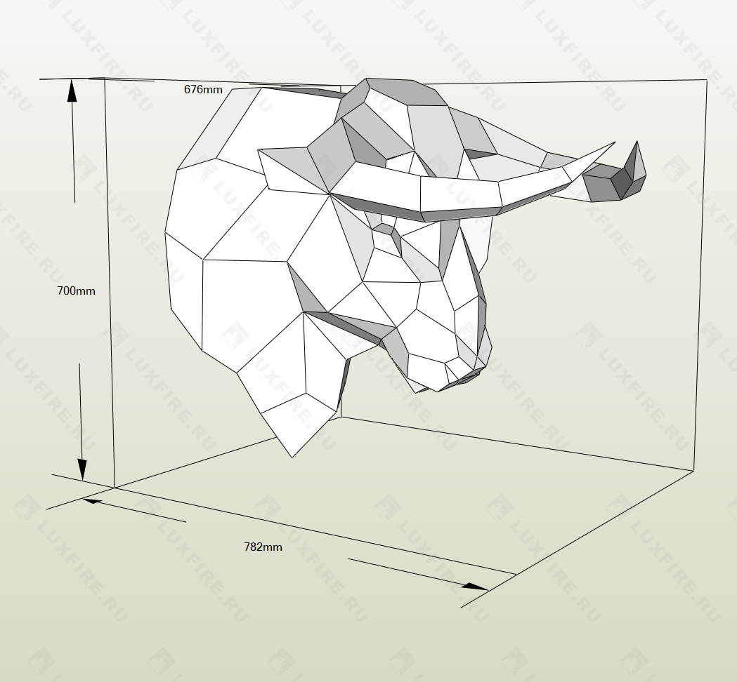 Фигура "Голова быка", геометрическая, 700х676х782 мм