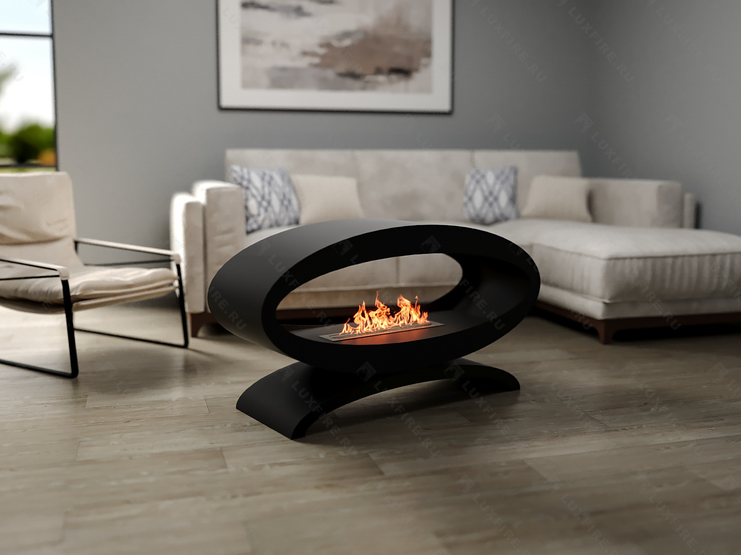 Напольный биокамин Lux Fire "Эклипс" 1200