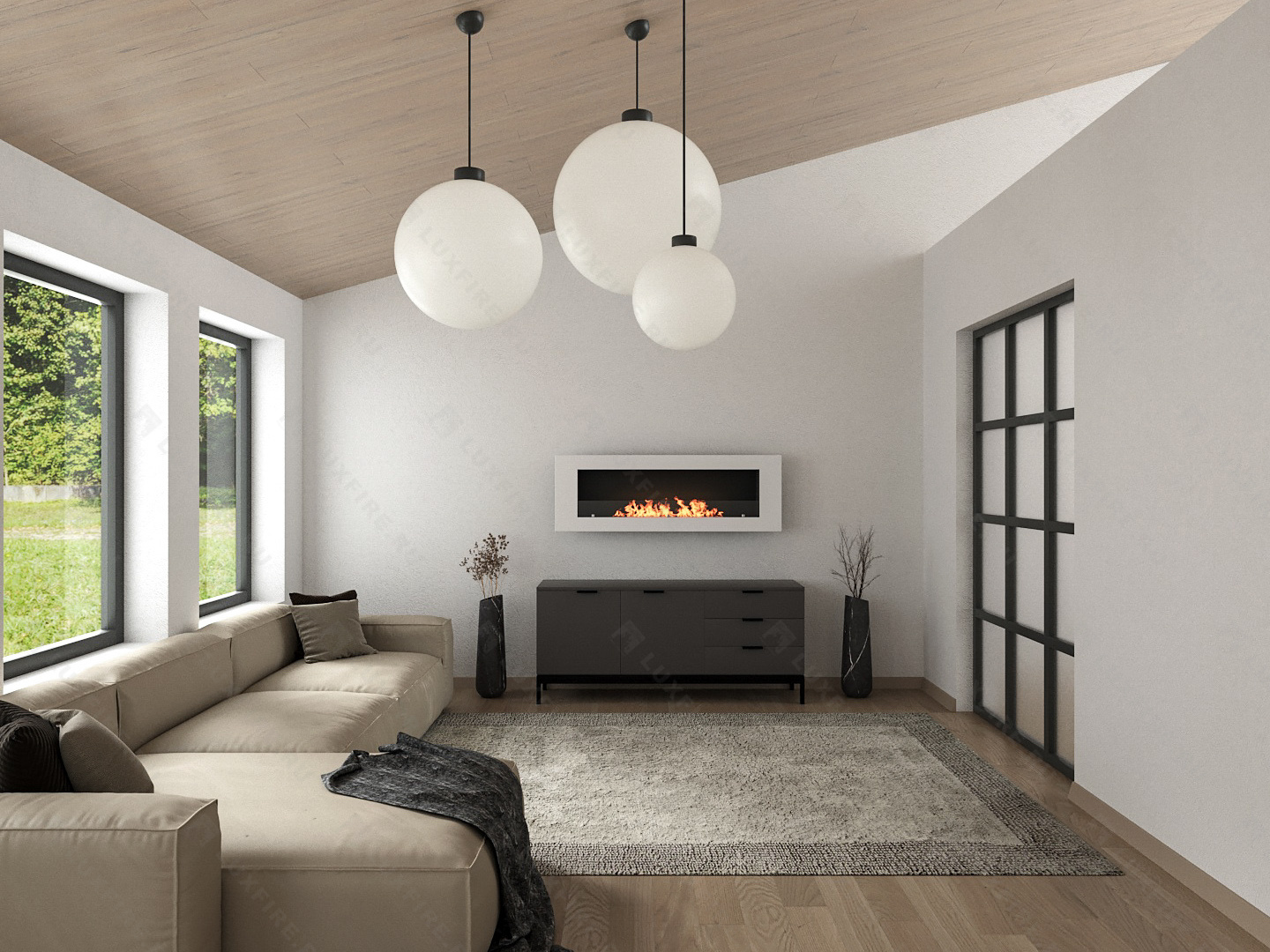 Настенный биокамин Lux Fire "Монро 3 Н" XS