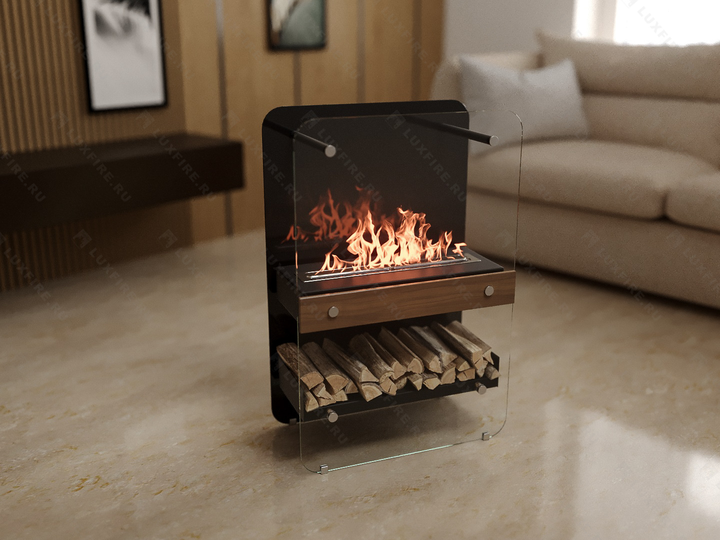 Напольный биокамин Lux Fire "Пятница W"