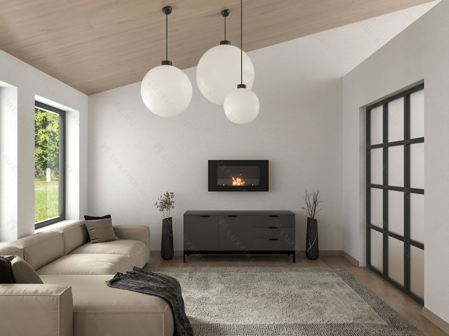 Настенный биокамин Lux Fire "Кент 1 Н" XS люкс со стемалитом