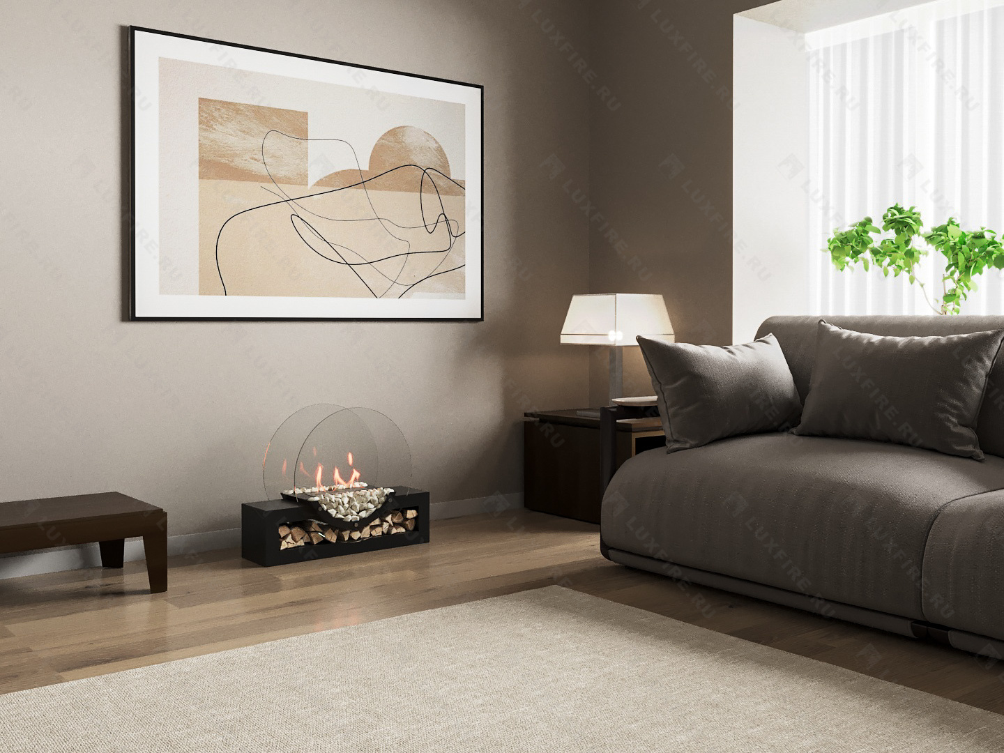 Напольный биокамин Lux Fire "Рональдо"