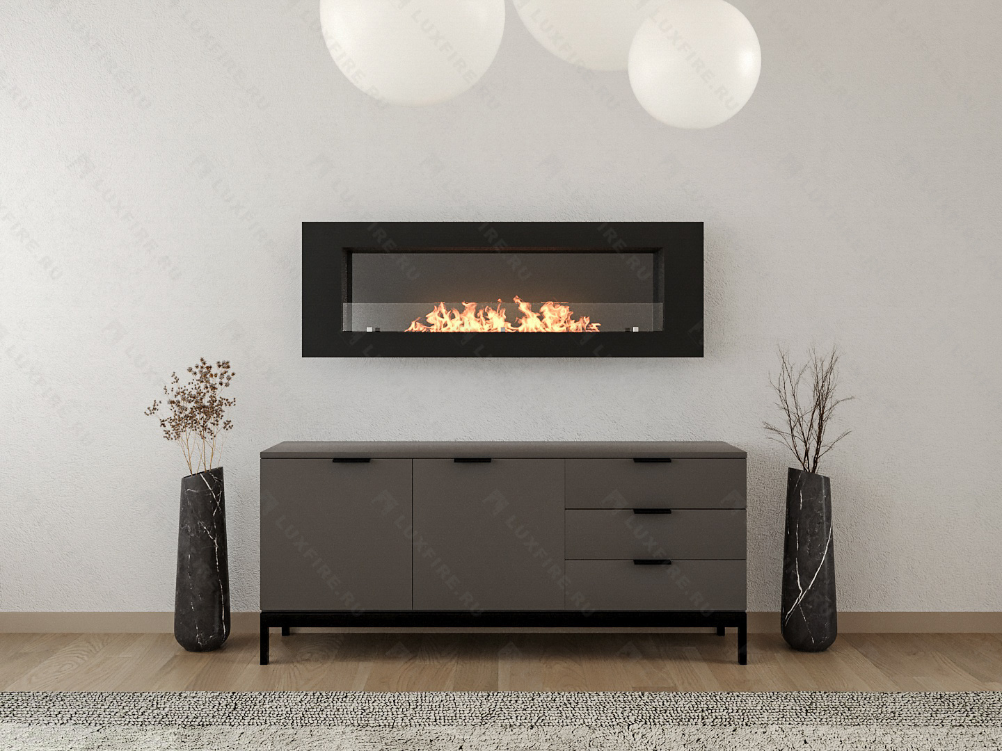 Настенный биокамин Lux Fire "Кент 3 Н" XS люкс со стемалитом