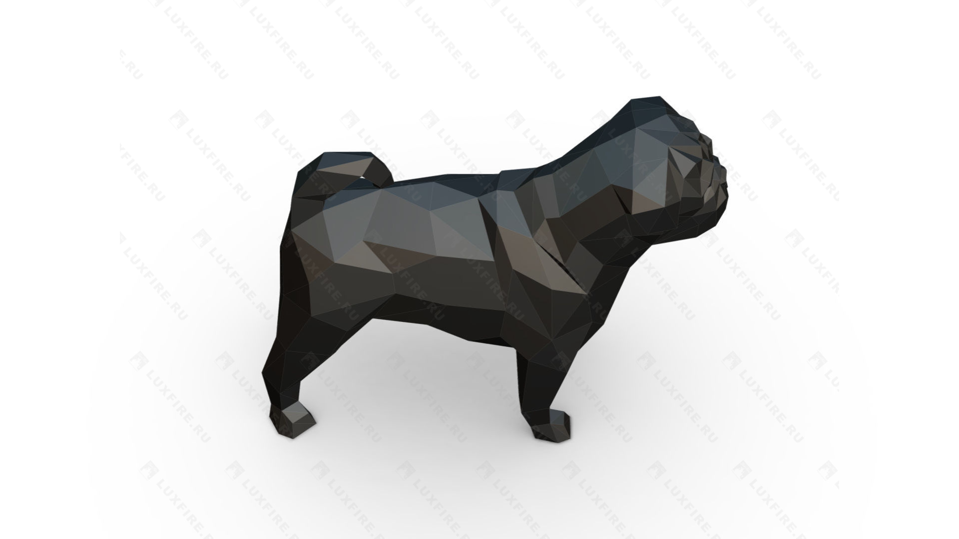 Фигура ростовая "Мопс", геометрическая, 440×380×730 мм