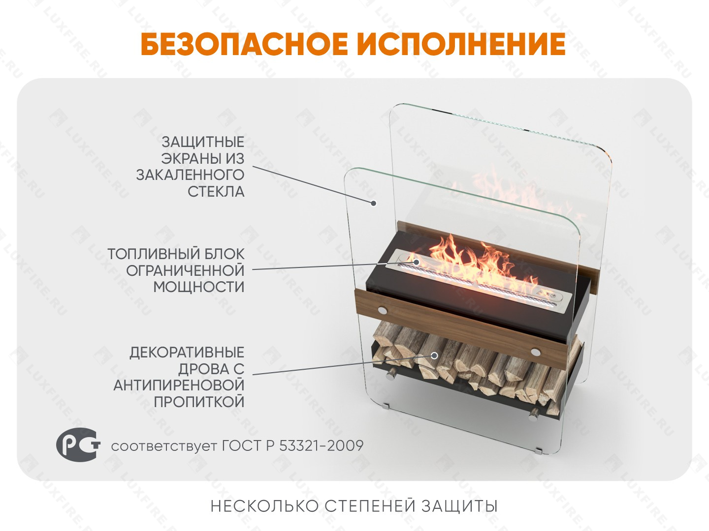 Напольный биокамин Lux Fire "Пятница V"