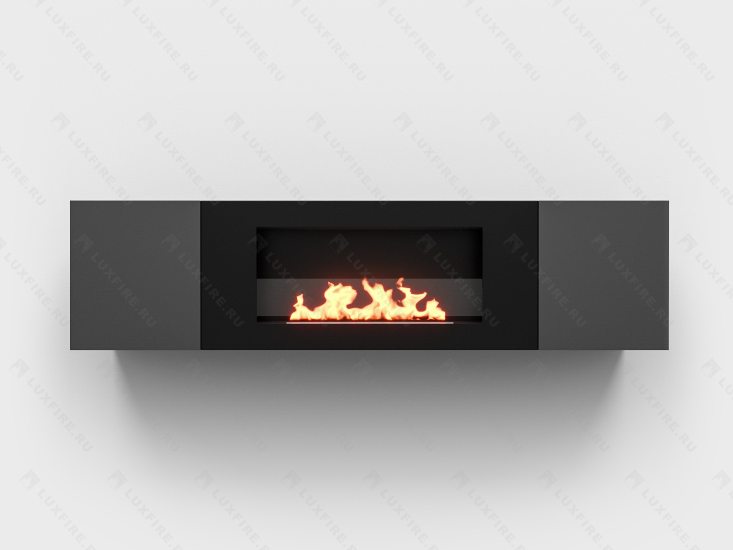 Тумба настенная Lux Fire "Нарва" 1600, графит, с биокамином Сатурн 900