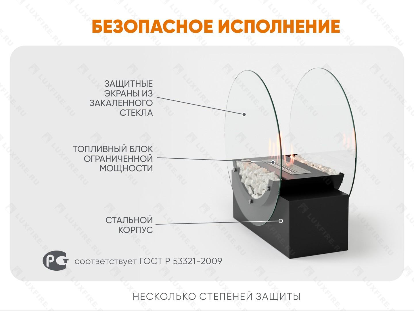 Напольный биокамин Lux Fire "Лионель"