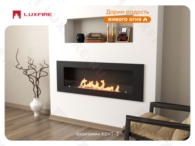 Настенный биокамин Lux Fire "Кент 3 Н" XS