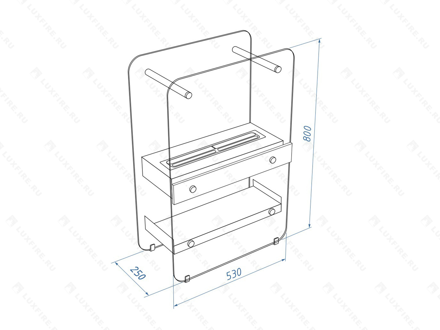 Напольный биокамин Lux Fire "Пятница W"