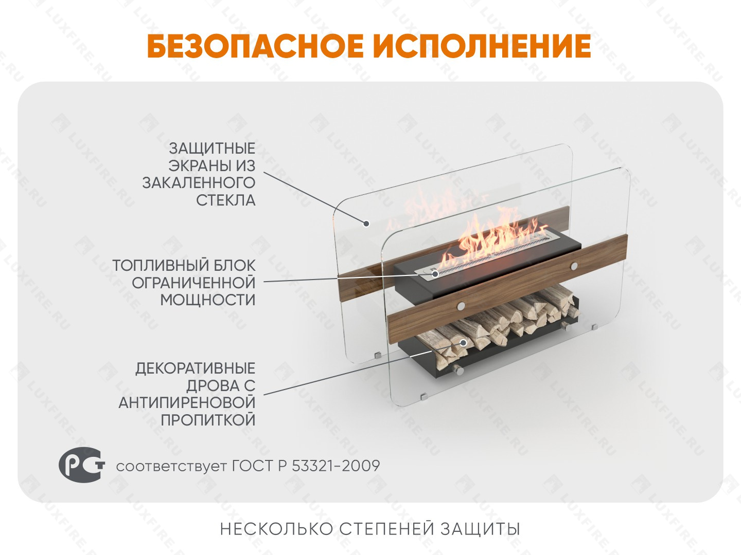 Напольный биокамин Lux Fire "Пятница"