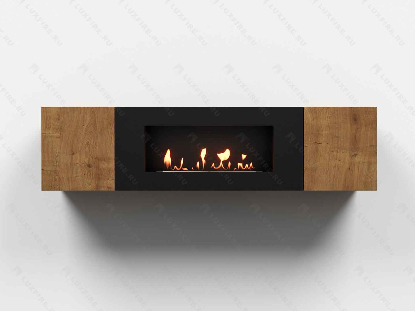 Тумба универсальная Lux Fire "Байкал" 1600, дуб вотан, с биокамином 900