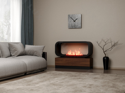 Тумба сквозная Империал-1200 с автоматическим биокамином Lux Fire Genius-I 800