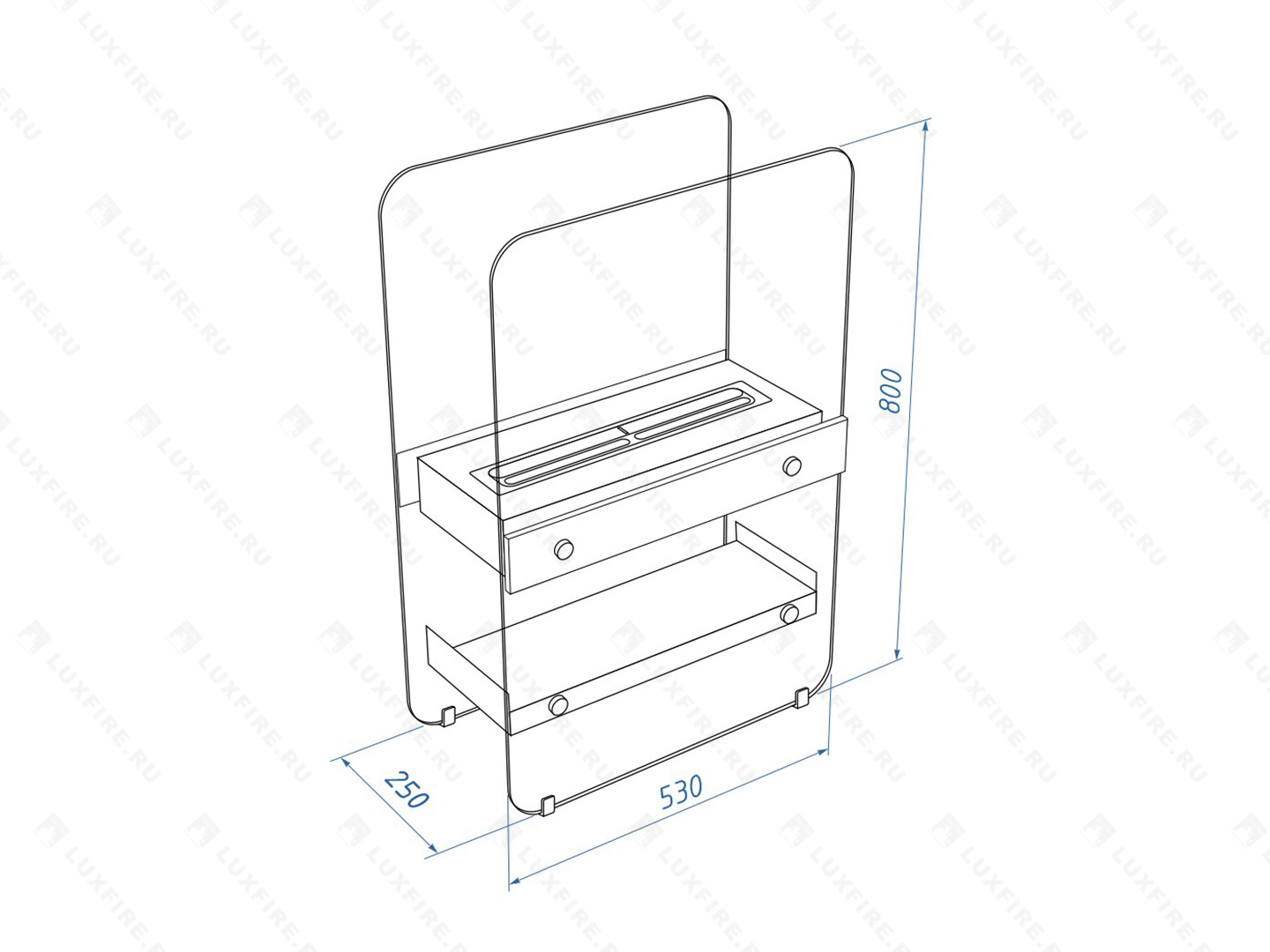 Напольный биокамин Lux Fire "Пятница V"