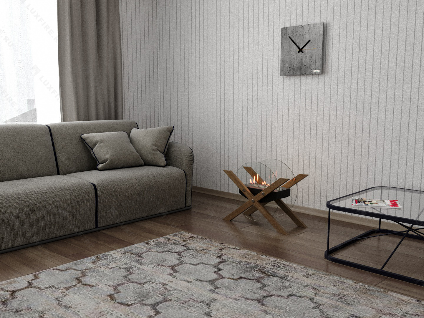 Напольный биокамин Lux Fire "Робинзон"