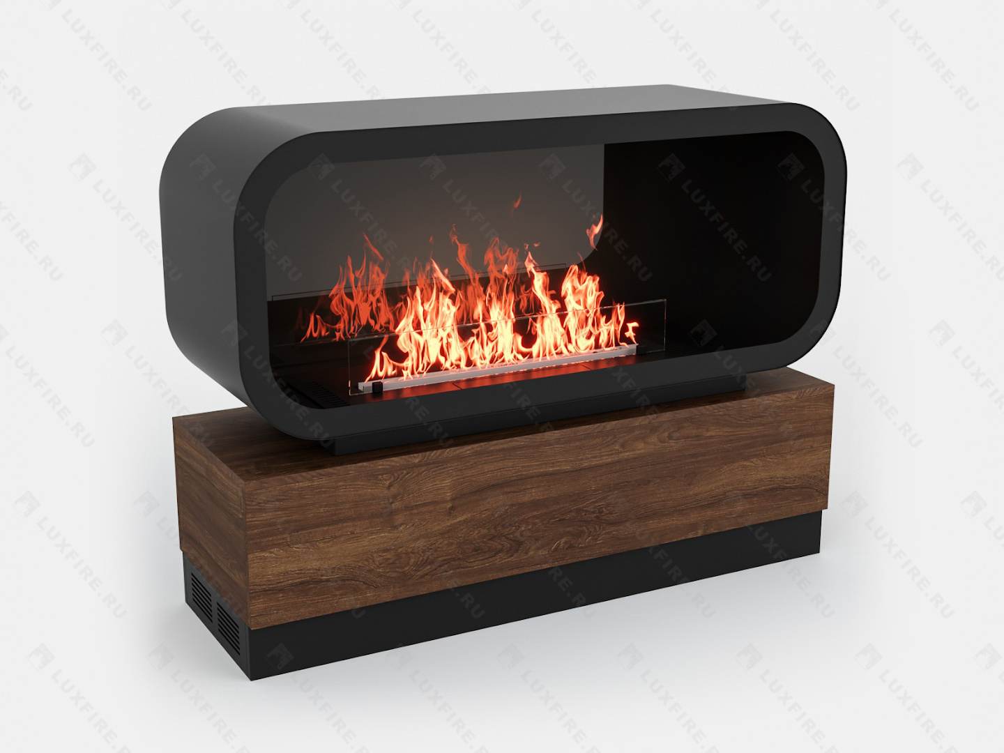 Тумба глухая Империал-1200 с автоматическим биокамином Lux Fire Genius-I 800