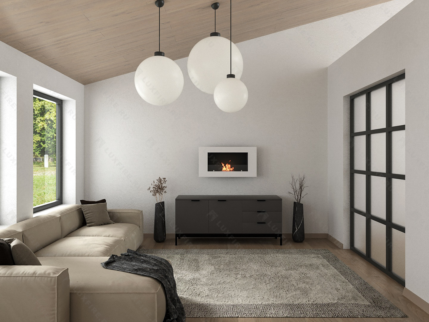 Настенный биокамин Lux Fire "Монро 1 Н" XS