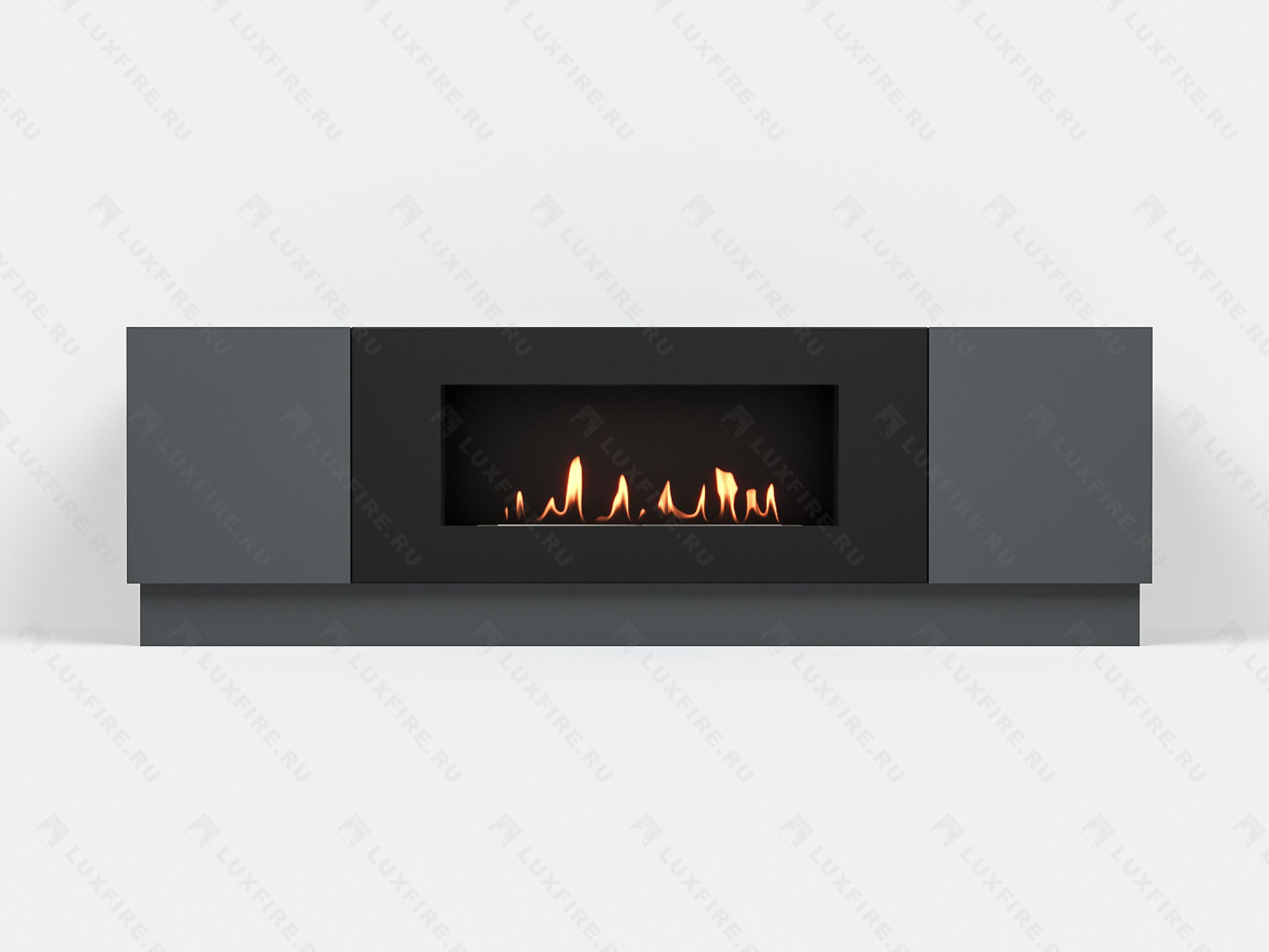 Тумба универсальная Lux Fire "Байкал" 1600, графит, с биокамином 900
