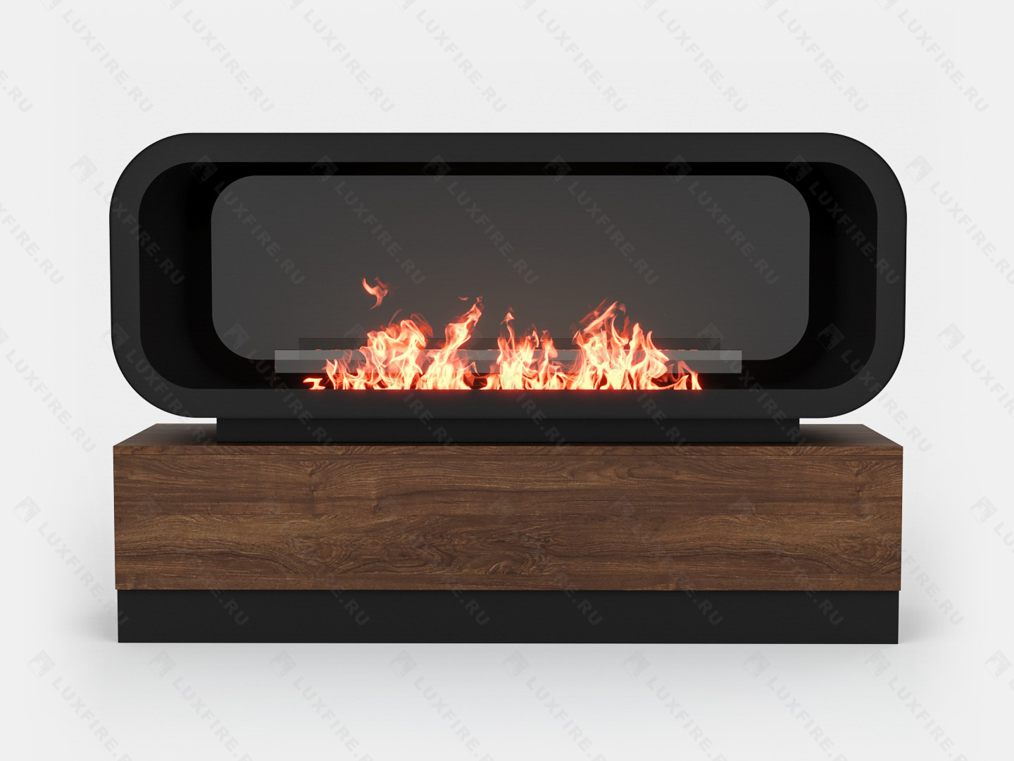 Тумба глухая Империал-1400 с автоматическим биокамином Lux Fire Genius-I 1000