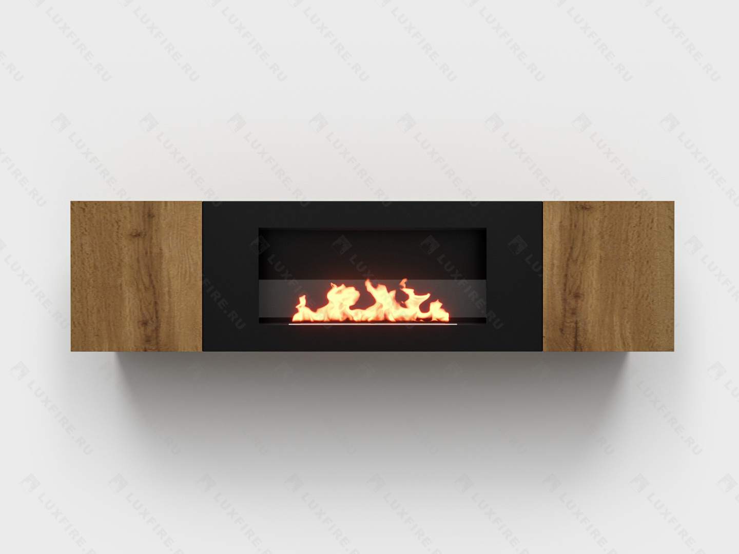 Тумба настенная Lux Fire "Нарва" 1600, дуб вотан, с биокамином Сатурн 900