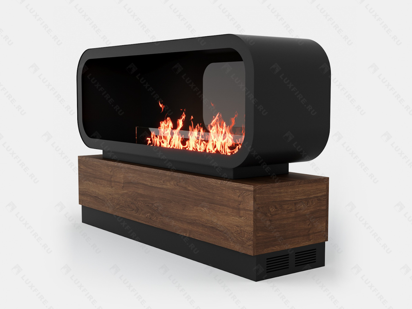 Тумба глухая Империал-1400 с автоматическим биокамином Lux Fire Genius-I 1000