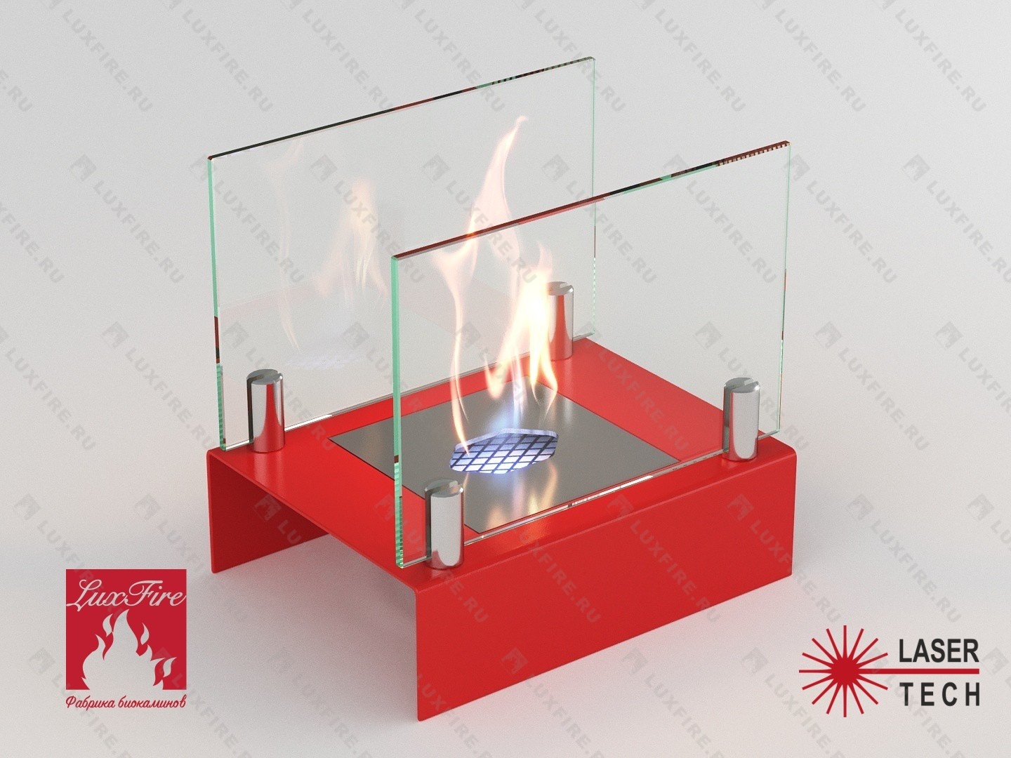 Настольный биокамин Lux Fire "Арлекино" S (красный)